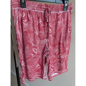 Reel Legends Mens Red Tropical Palm Marlin Performance Fishing Shorts Small